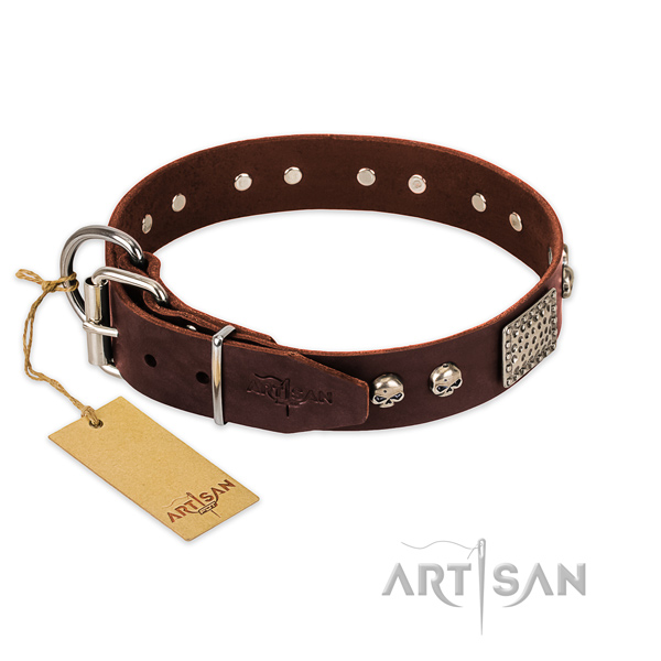 Durable decorations on comfy wearing dog collar