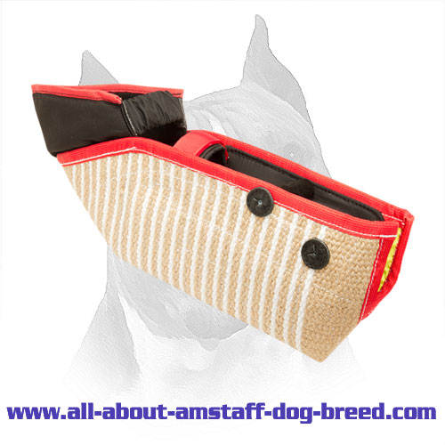 Successful Secure Training Amstaff Dog Bite Sleeve Made of Jute